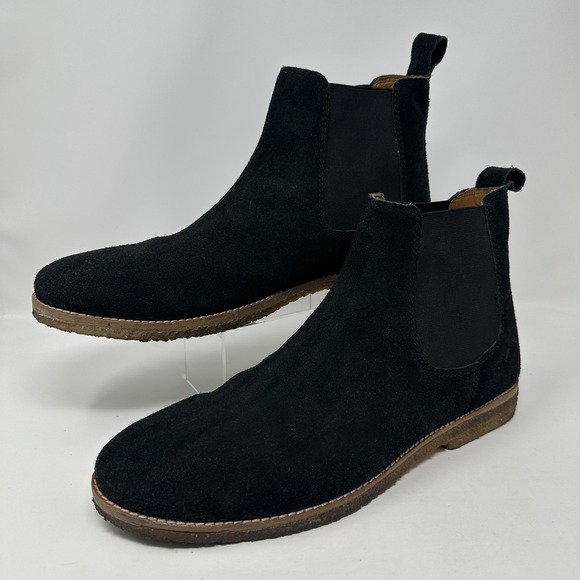 Hounds & Hammer Chelsea Boots Mens Size‎ 11 Black Suede Leather Elastic Gore